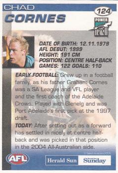 2005 Select Herald Sun AFL #124 Chad Cornes Back